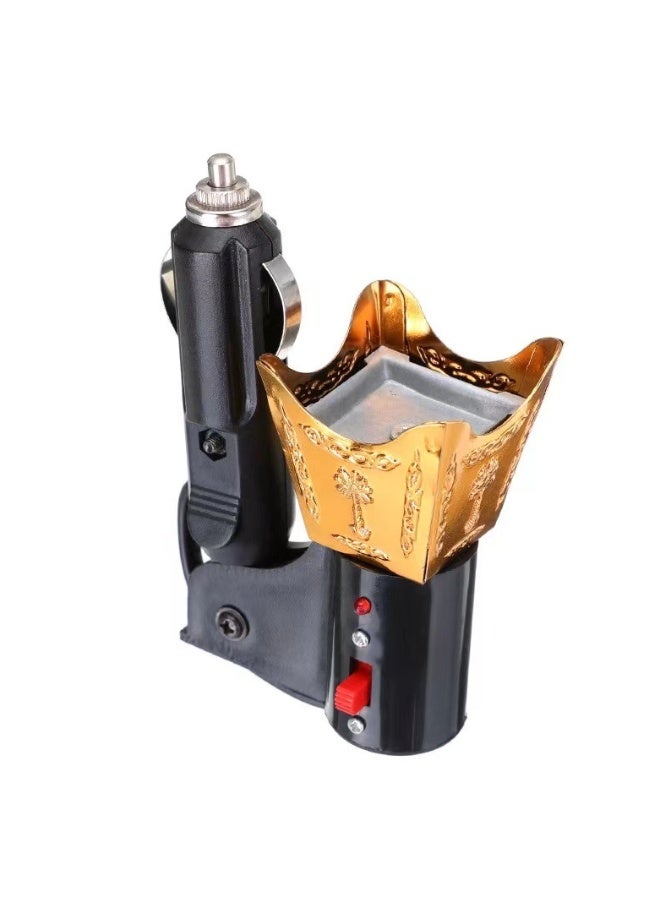 OSALIA Mini Car Metal Incense Burner – Electric Bakhoor & Oud Burner – Portable Auto Aroma Diffuser – Smokeless Metal Incense Heater for Car & Home (Assorted Colors) - Image 2